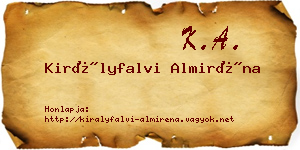 Királyfalvi Almiréna névjegykártya